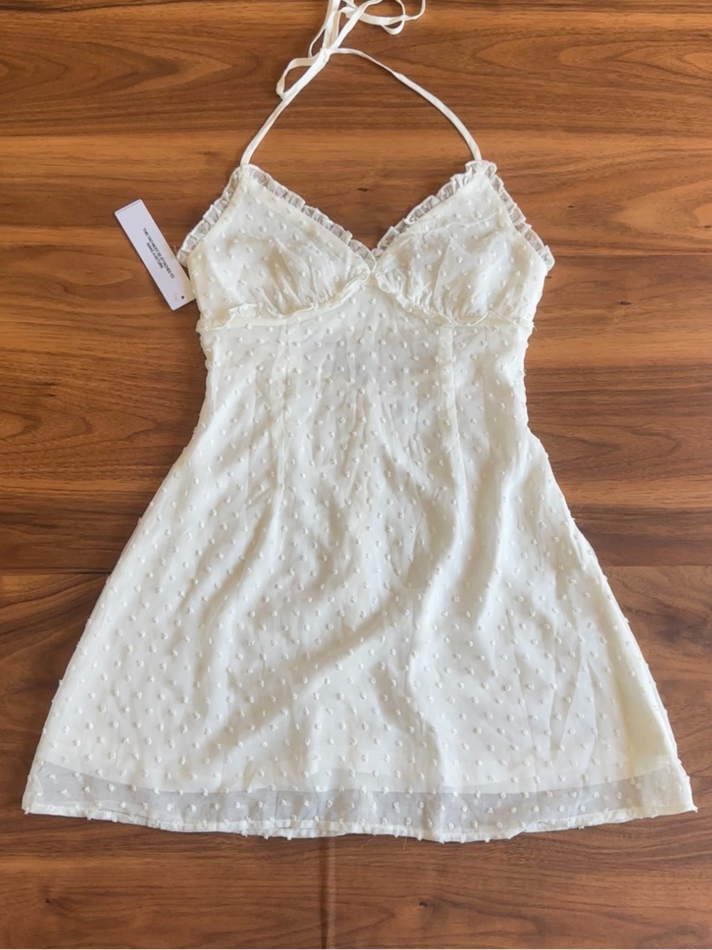 Princess Polly Angel Antics Halter Mini Dress White - Picture 2 of 3